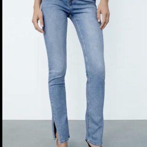 Zara Split Skinny Blue Jeans